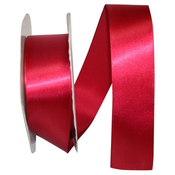 Reliant Ribbon 1.5 in. 50 Yards Single Face Satin Ribbon, Scarlet 5150-908-09K